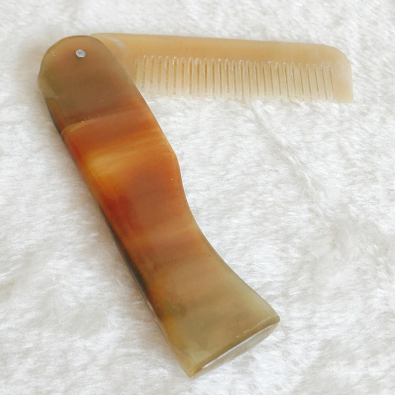 Yak Horn Comb Foldable Pocket Clip Moustache Beard Styling Hairdressing Tools LY