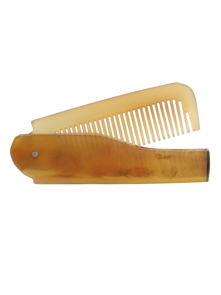 1pcs Folding Home Anti-static Ox Horn Comb For Hair Care Massage High Quality