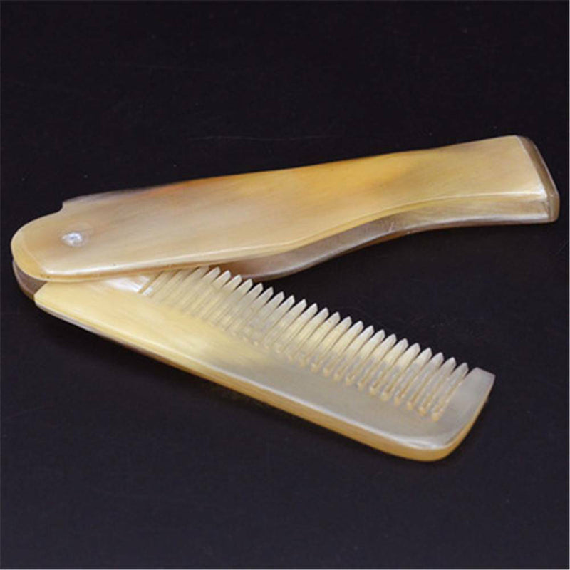 Yak Horn Comb Foldable Pocket Clip Moustache Beard Styling Hairdressing Tools LY