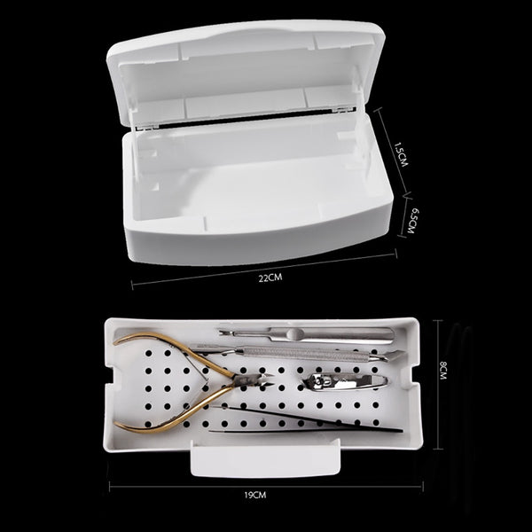 1pc Pro Nail Sterilizer Tray Disinfection Pedicure Manicure Sterilizing Box Case