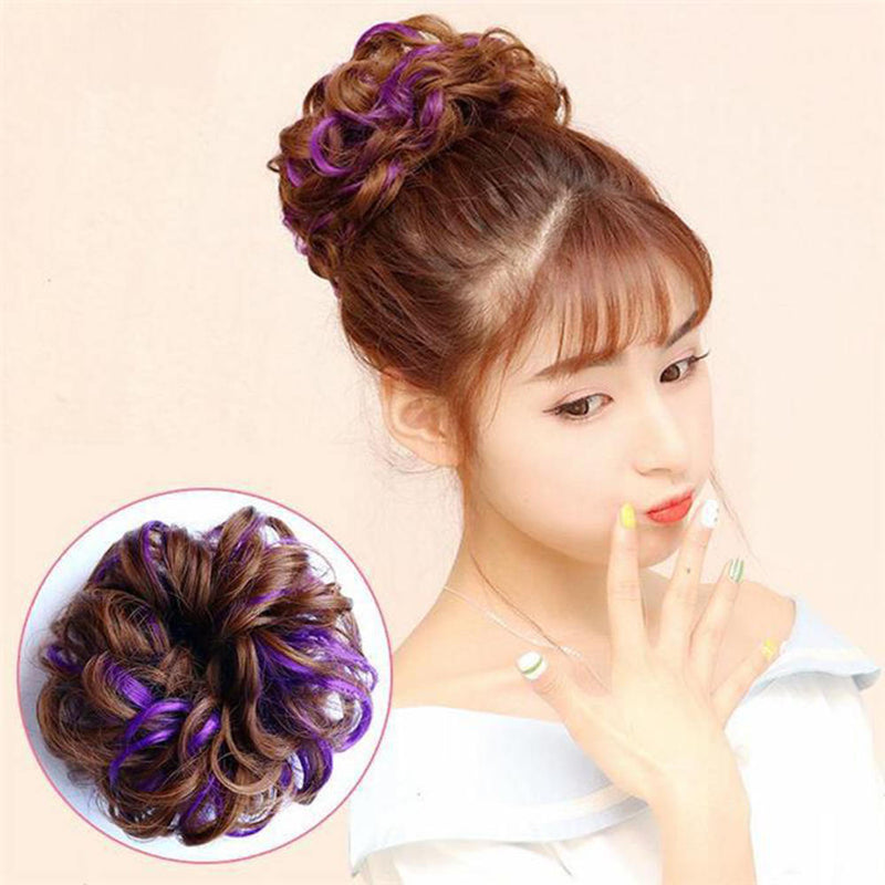 Short Messy Curly Dish Hair Bun Extension Easy Stretch Combs Clip Nice