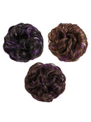 Synthetic Elasticated Hair Scrunchie Messy Bun Wrap Hairpiece Curly Wavy Spiky