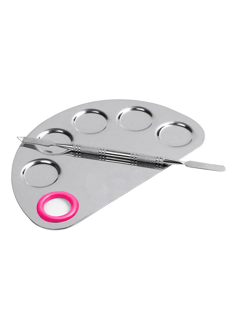 Stainless Steel Cosmetic Makeup Color Mixing Palette Spatula Nail Art Tool Set