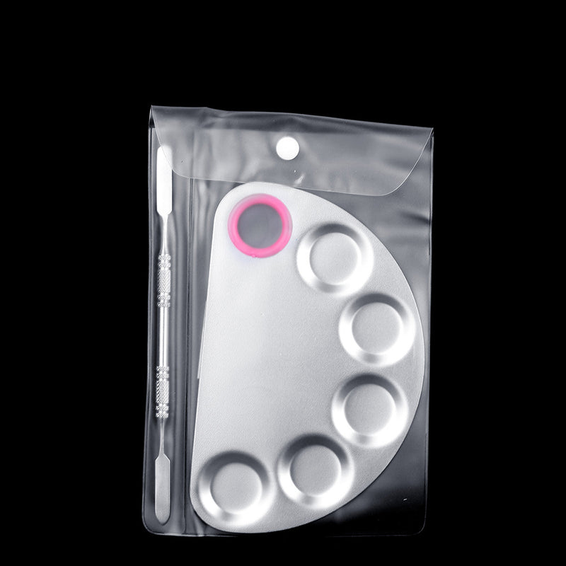 Stainless Steel Cosmetic Makeup Color Mixing Palette Spatula Nail Art Tool Set