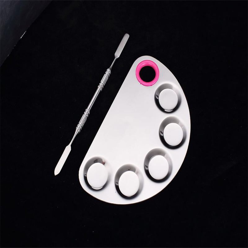 Stainless Steel Cosmetic Makeup Color Mixing Palette Spatula Nail Art Tool Set