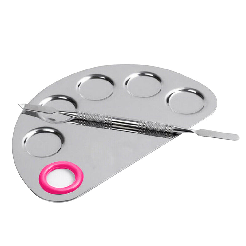 Stainless Steel Cosmetic Makeup Color Mixing Palette Spatula Nail Art Tool Set