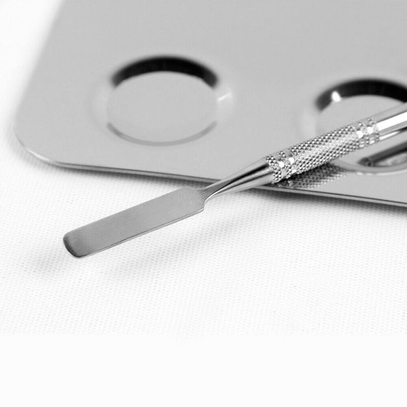 Stainless Steel Nail Art Makeup Cosmetic Mixing Palette With Spatula tool