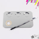 Stainless Steel Makeup Mixing Color Nail Palette Plate w/ Spatula Cosmetic Blend