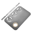 Stainless Steel Makeup Mixing Color Nail Palette Plate w/ Spatula Cosmetic Blend
