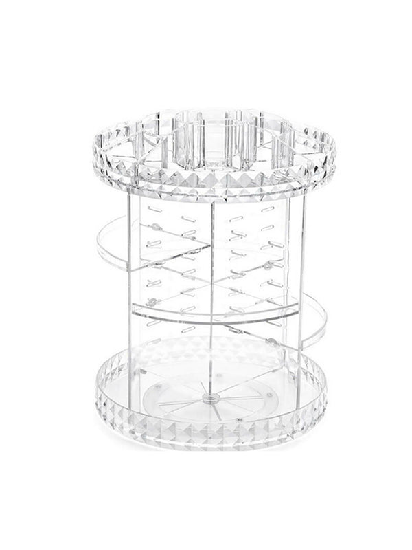 360 Spin Cosmetics Holder Lipstick Storing Box Makeup Storage Brush Shelf Clear