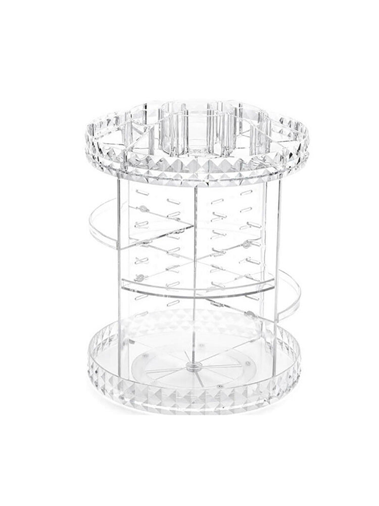 360 Spin Cosmetics Holder Lipstick Storing Box Makeup Storage Brush Shelf Clear