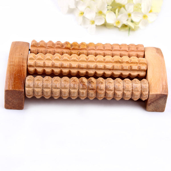 3pcs Wood Roller Massager Tool Reflexology Hand Foot Back Body Therapy Relax New
