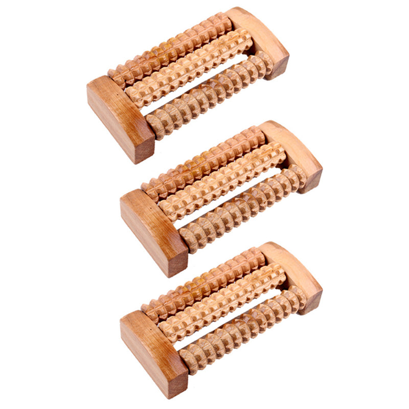 3pcs Wooden Wood Roller Foot Massager Stress Relief HealthTherapy Relax Massage