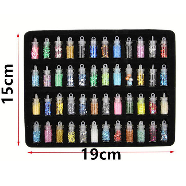 Lots 48 Bottles Stylish Nail Art Glitter Powder Set Phone Cards Craft Decors New