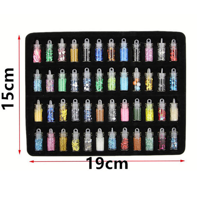 Lots 48 Bottles Stylish Nail Art Glitter Powder Set Phone Cards Craft Decors New
