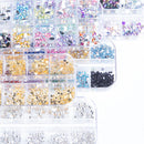 5 Boxes Nail Art Round Rhinstone Glitter Gems Manicure Decoration Set +Accessory