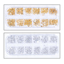 5 Boxes Nail Art Round Rhinstone Glitter Gems Manicure Decoration Set +Accessory