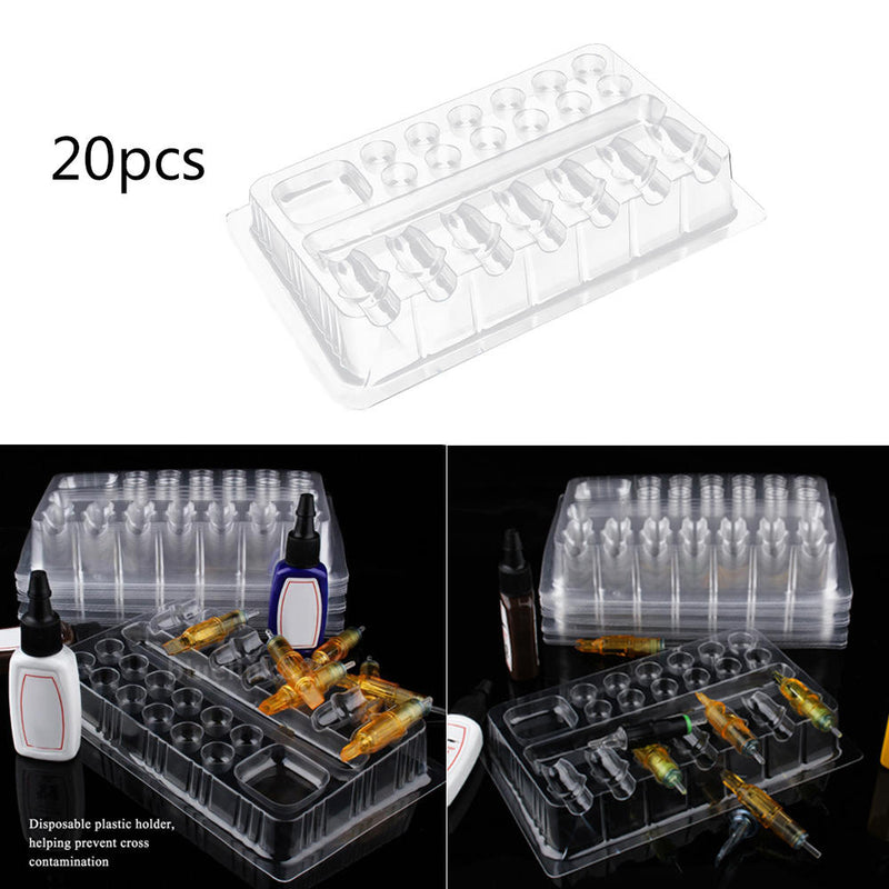 20Pcs/Box Plastic Tattooed Disposable Color Holder Nice Fashion