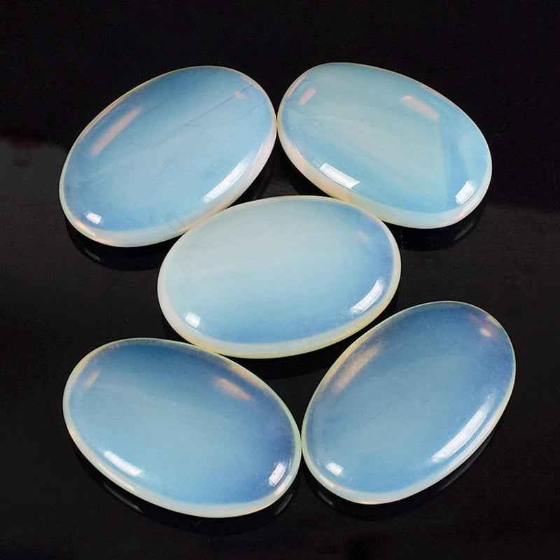 Palm Tumbled Stones Opal Quartz Crystal Healing Smooth Soap Shape Massage Gems
