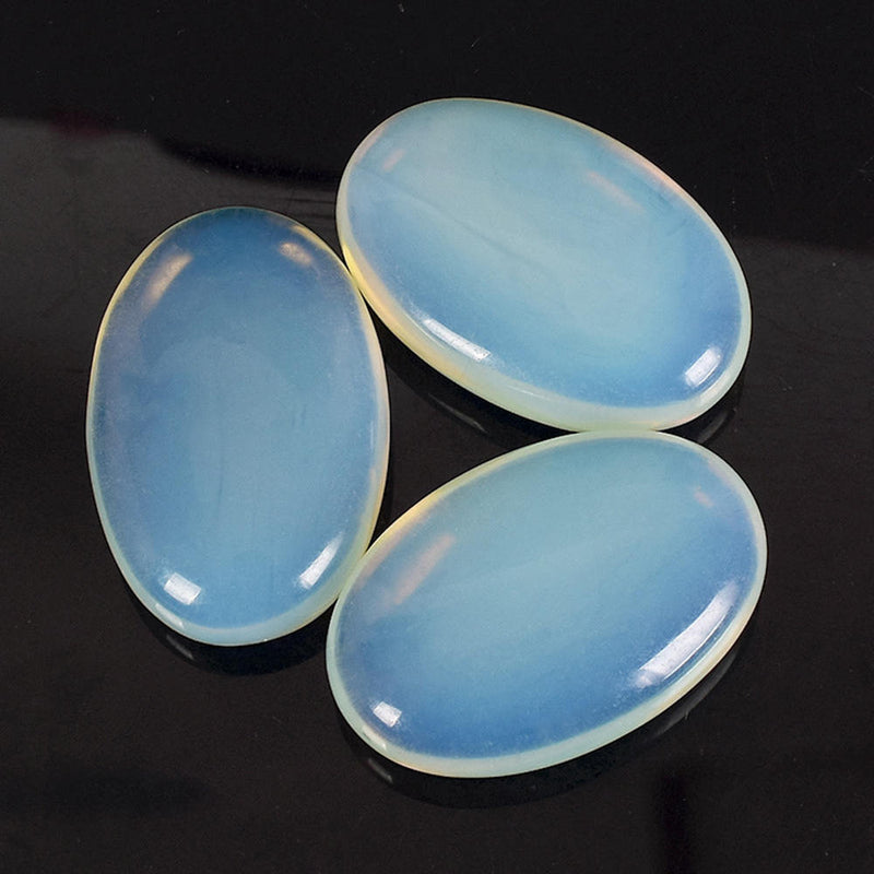 Palm Tumbled Stones Opal Quartz Crystal Healing Smooth Soap Shape Massage Gems