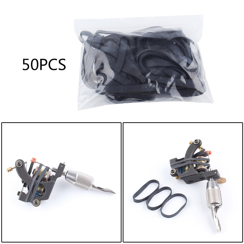 50 x Silicone Tattoo Shockproof Rubber O-rings For Machine Springs Black