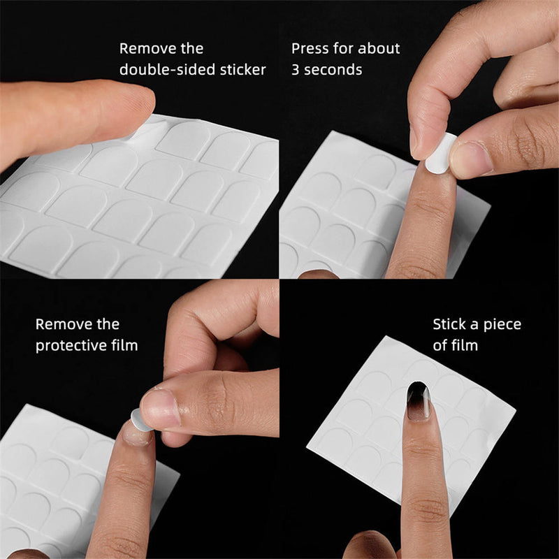 20 Sheets Double Sided Clear Adhesive Stickers False Nail Art Tip Tabs Glue au