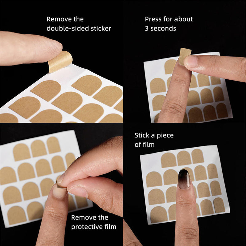 20 Sheets Double Sided Clear Adhesive Stickers False Nail Art Tip Tabs Glue au