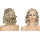 Ladies Front lace Wigs Curly Long Wavy hair brown Golden Blonde mixed full wig