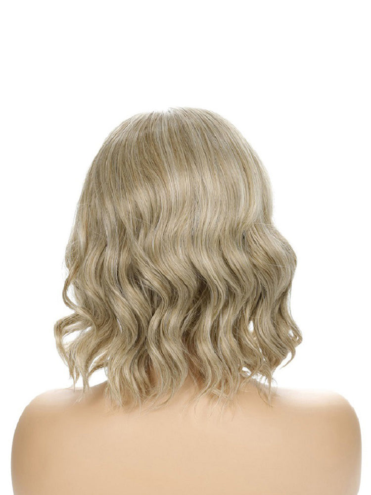 Ladies Front lace Wigs Curly Long Wavy hair brown Golden Blonde mixed full wig