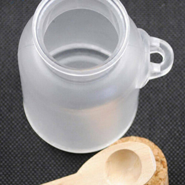5set Durable Scrub ABS Bath Salt Jars Beauty Jar with Wood Spoon Package Bottles