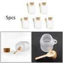 5Pcs Empty ABS Bath Salt Bottles Empty Clear Corked Jar with Wood Spoon New Hot