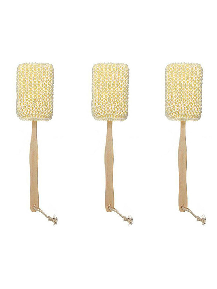 Natural Sisal-Long Handle Body Back Brush Shower Sponge Spa Scrub Bath V QU R