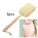 Long-Handled-Wooden Loofah Back Scrubber Spa Sponge Shower Bath Sisal Brush JF