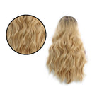 Ladies Curly Long Wig Hair Wavy Ombre Blonde Natural Synthetic Full Wigs Costum