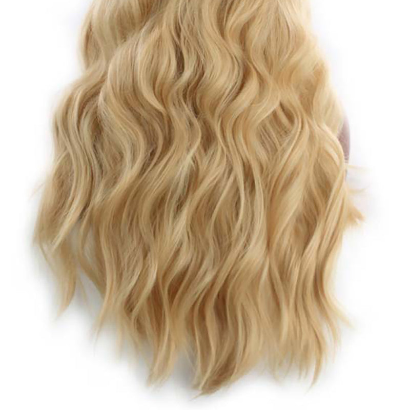 Ladies Curly Long Wig Hair Wavy Ombre Blonde Natural Synthetic Full Wigs Costum