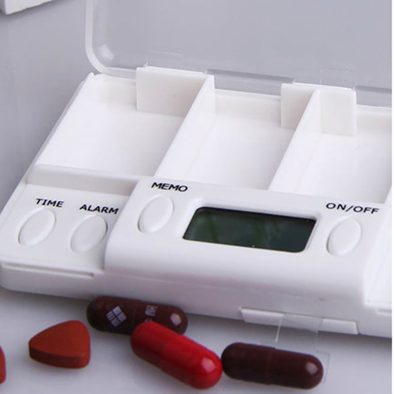 Electronic Medicine Reminder Timer Timed Alarm Tablet Pills Organiser Box Case