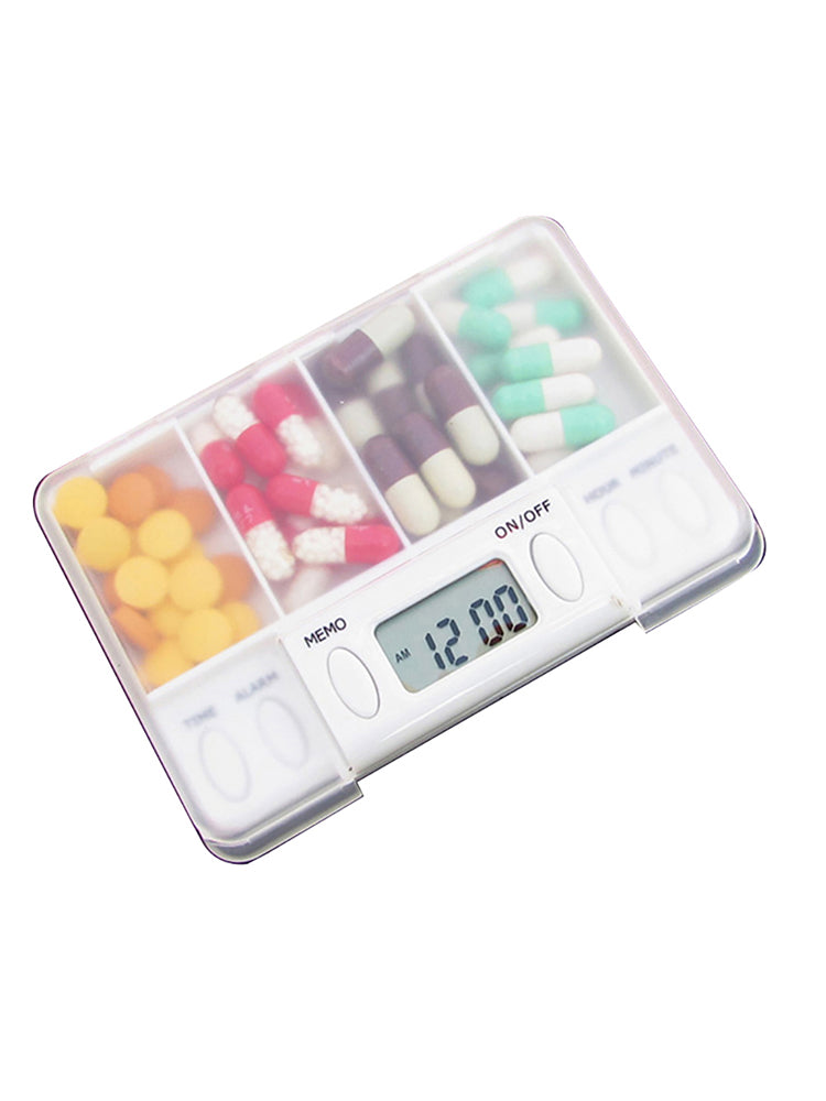 Electronic Medicine Reminder Timer Timed Alarm Tablet Pills Organiser Box Case