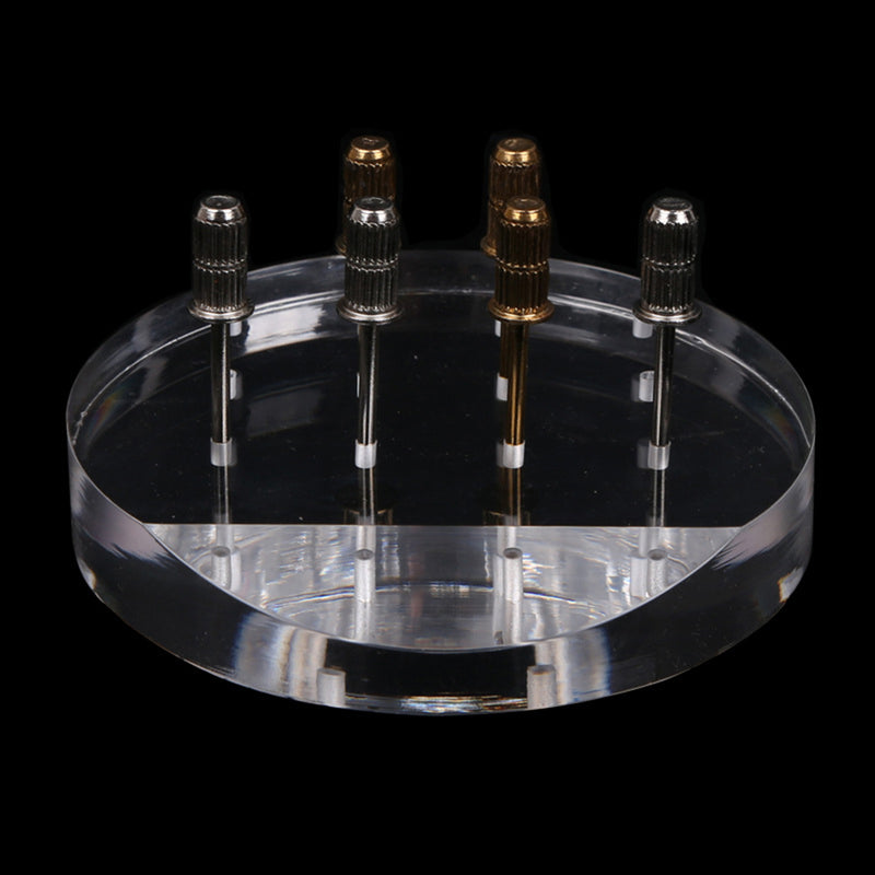 12 Holes Transparent Box Acrylic Holder for Nail Grinding Head Nail Art Tools