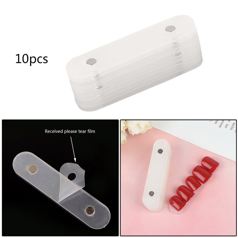 10pcs Magnetic Nail Art Display Stand Transparent Acryl Gel Polish Holder Strip