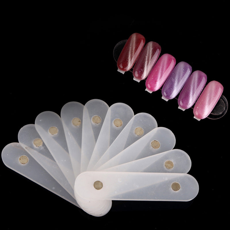 10pcs Magnetic Nail Art Display Stand Transparent Acryl Gel Polish Holder Strip