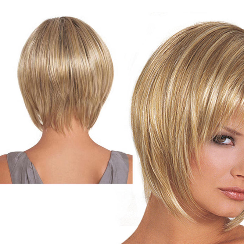 Short Curly Wigs Blonde Bob Fluffy Hair Wigs with Bangs Natural Daily Party Wig