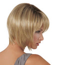 Short Curly Wigs Blonde Bob Fluffy Hair Wigs with Bangs Natural Daily Party Wig