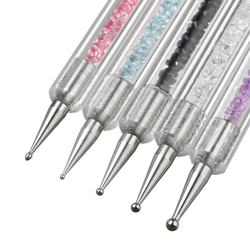 5X Nail Pen Dotting UV Liner Painting 2-Way Gel Drawing Brush Polish Art Tools