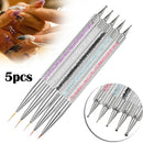 5X Nail Pen Dotting UV Liner Painting 2-Way Gel Drawing Brush Polish Art Tools