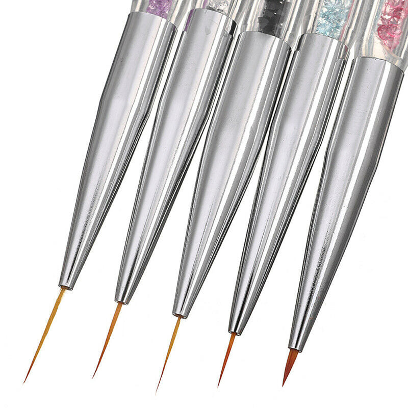 5X Nail Pen Dotting UV Liner Painting 2-Way Gel Drawing Brush Polish Art Tools