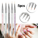 5X Nail Pen Dotting UV Liner Painting 2-Way Gel Drawing Brush Polish Art Tools