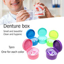 5X 2 Layer Dental False Teeth Bath Box Denture Storage Box Case Container + Net