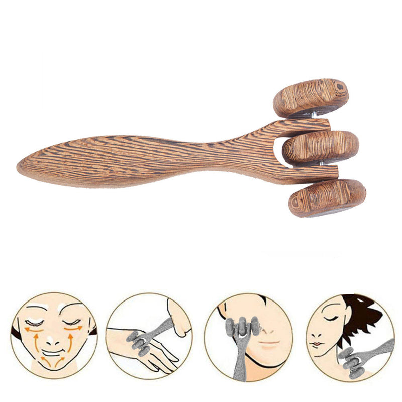 Roll Massager Back Neck Full Body Massage Roller Wood Fatigue Relieve Tool