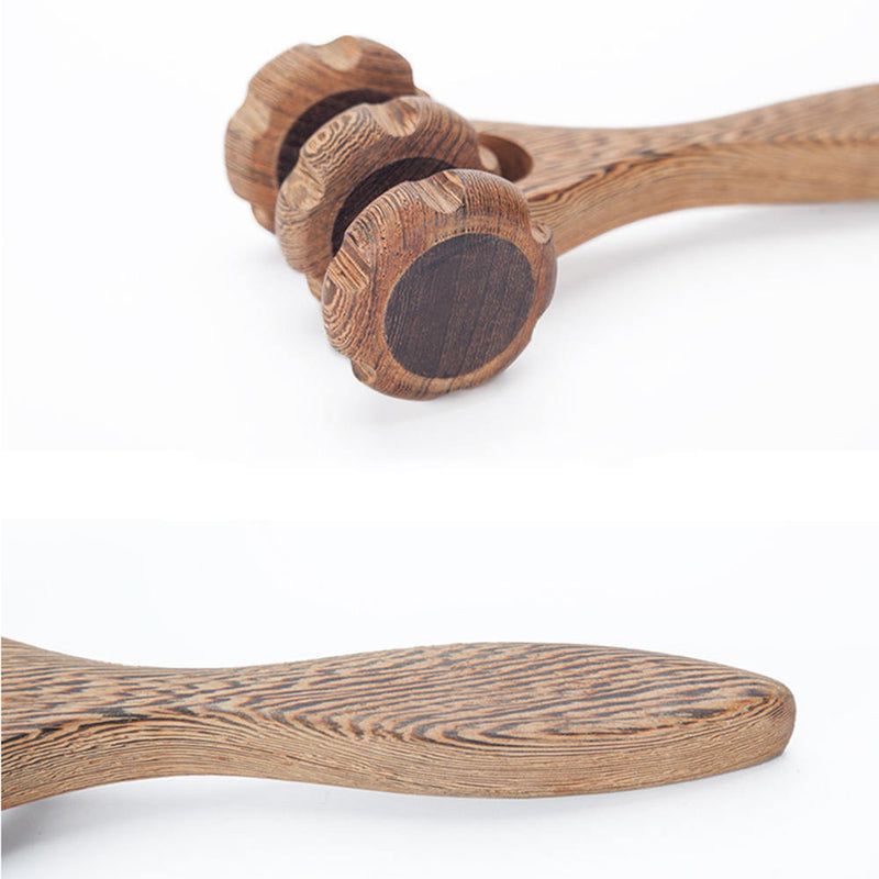 Roll Massager Back Neck Full Body Massage Roller Wood Fatigue Relieve Tool