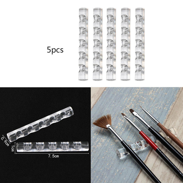 5pcs Nail Art Brush Pen Holder Organizers Rest Stand Shelf Display Carrier Rack